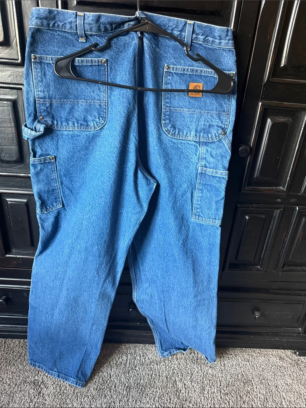 Vintage Carhartt Men's Relaxed double front Blue Work Jeans